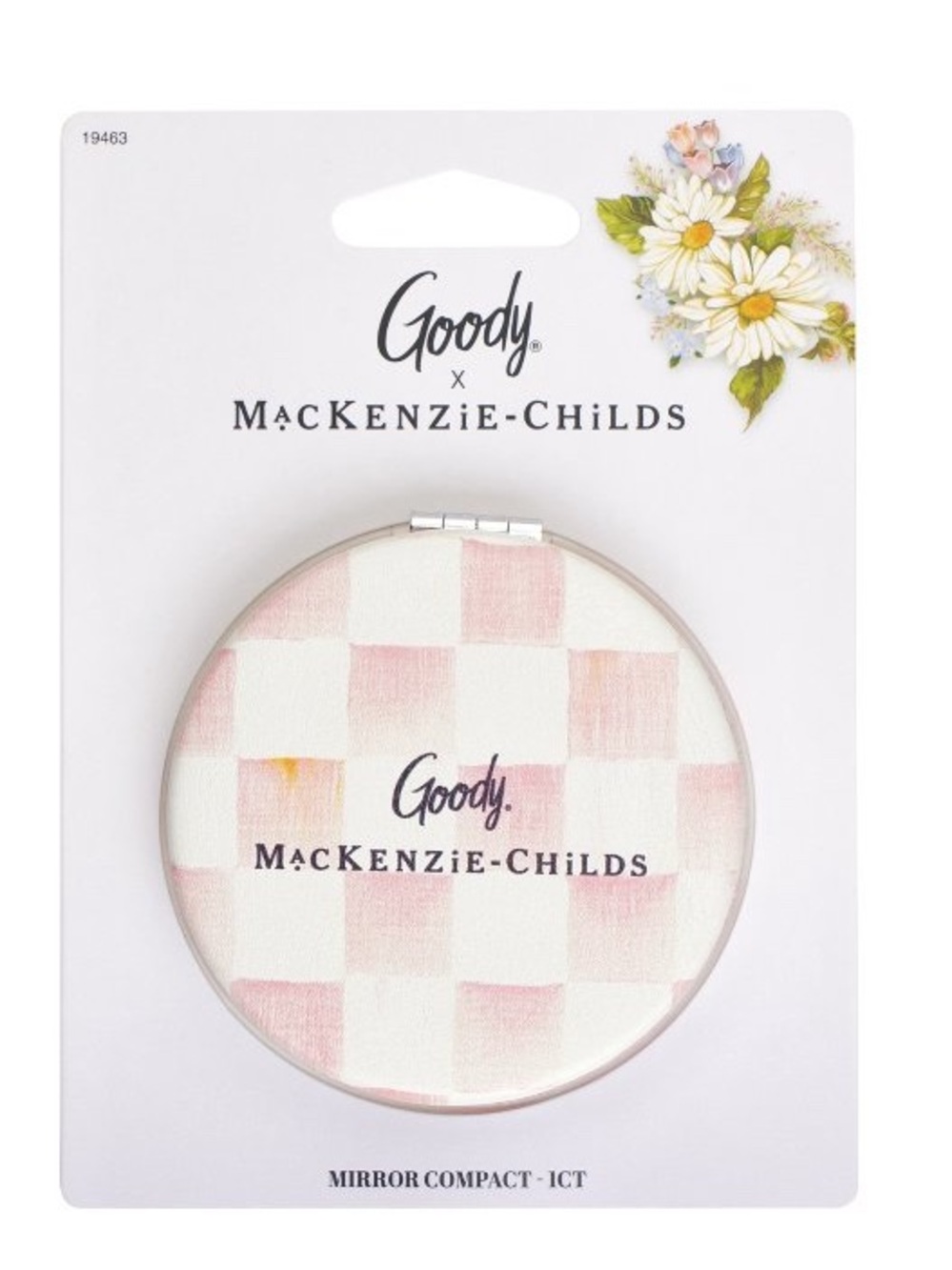 Goody x MacKenzie-Childs Pink Check Compact Mirror,New in Package